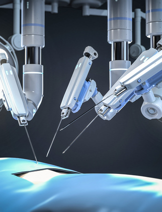 Operationsroboter für minimalinvasive Eingriffe.